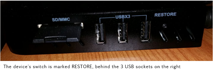 DroiX T8-S T8-S Plus Location Of Restore Button