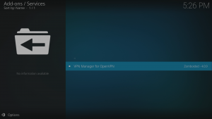 Kodi 17 LibreELEC Kodi Add-ons Install From Repository Repo Entered VPN Manager for OpenVPN Highlighted