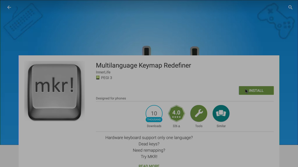 Click Install Multilanguage Keymap Redefiner