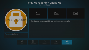Kodi 17 LibreELEC Kodi Add-ons Install From Repository Repo Entered VPN Manager for OpenVPN Install Highlighted